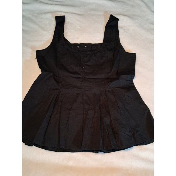 J.Crew Sleeveless Button-up Peplum Top Black Squareneck CK740n Size 8 NWT - Picture 6 of 9